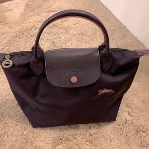 Longchamp Le Pliage Purple Top Handle Small
